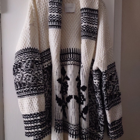 Lucky brand cardigan sweater Women's M black white - Picture 5 of 9